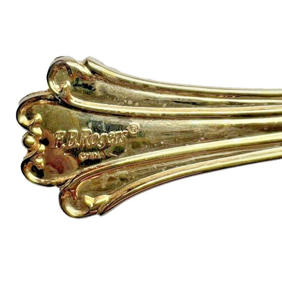 FB Rogers Golden Plated Electroplate American Chipendale Flatware 4 Spoons Tsp - Picture 13 of 15